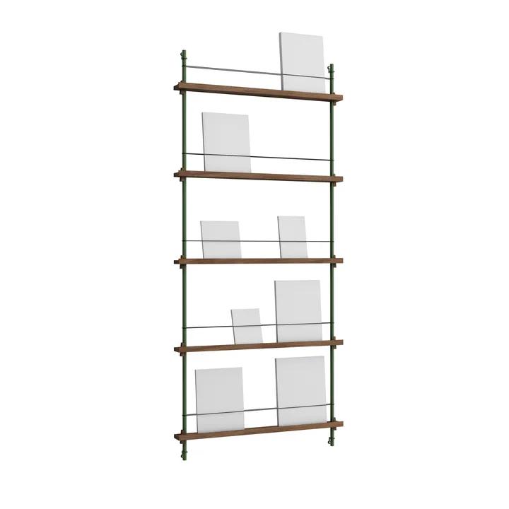 Magazine Shelving avisholder - Røget eg-pine green, 85x180x7 cm, MS.180.1 - MOEBE