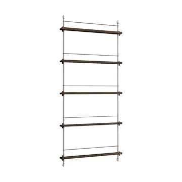 Magazine Shelving avisholder - Røget eg-rustfrit stål, 85x180x7 cm, MS.180.1 - MOEBE