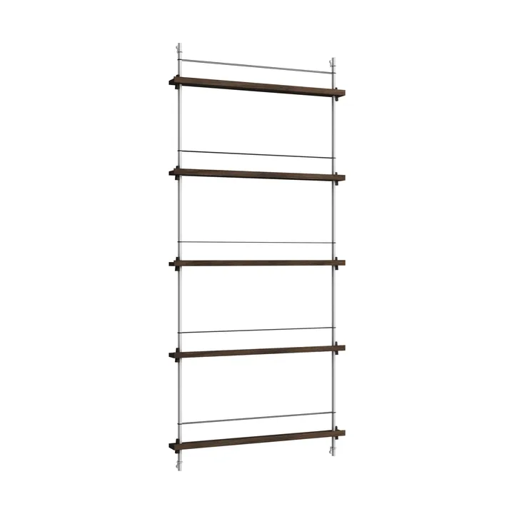 Magazine Shelving avisholder - Røget eg-rustfrit stål, 85x180x7 cm, MS.180.1 - MOEBE