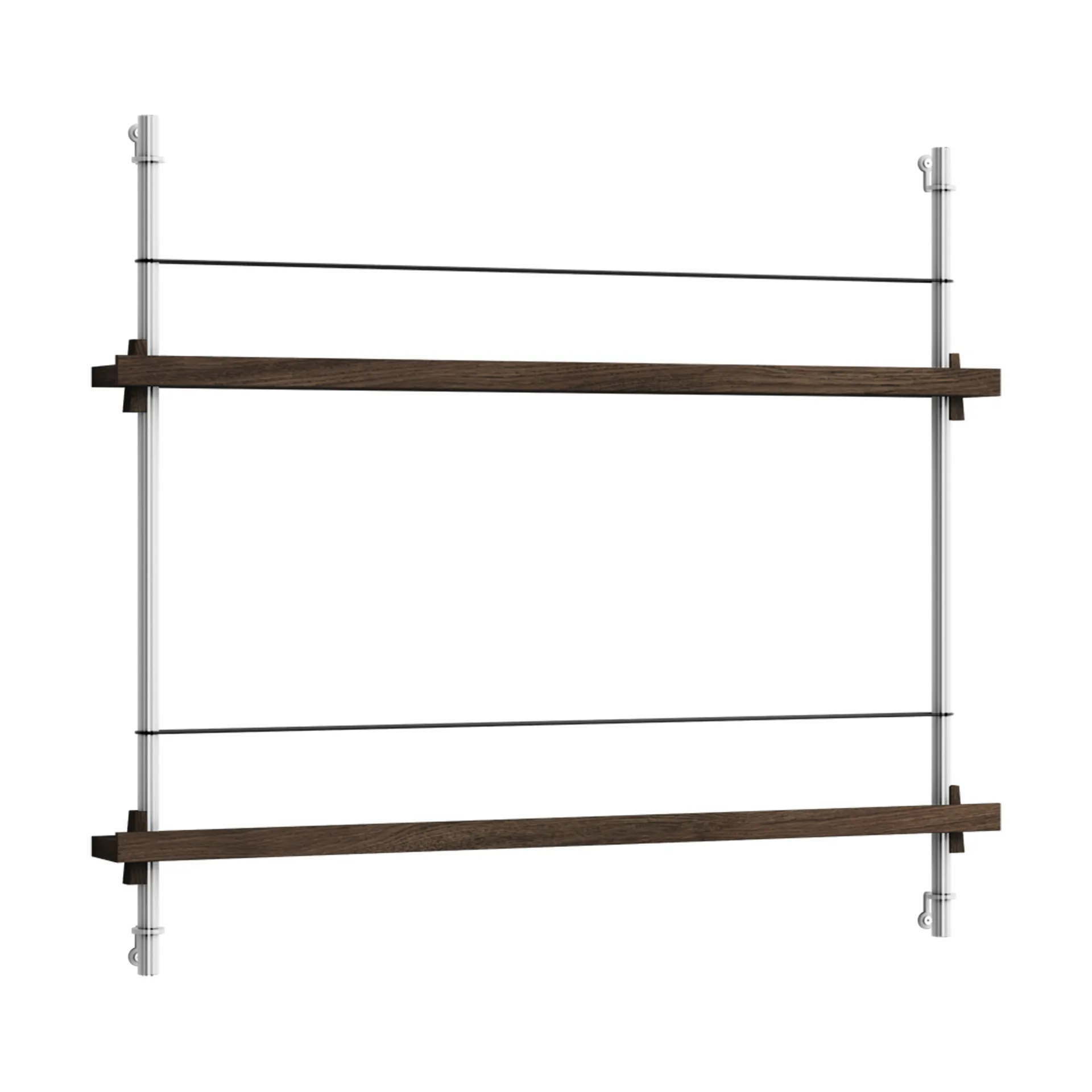 Magazine Shelving avisholder, Røget eg-rustfrit stål, 85x65x7 cm, MS.65.1 MOEBE