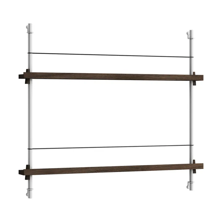 Magazine Shelving avisholder - Røget eg-rustfrit stål, 85x65x7 cm, MS.65.1 - MOEBE