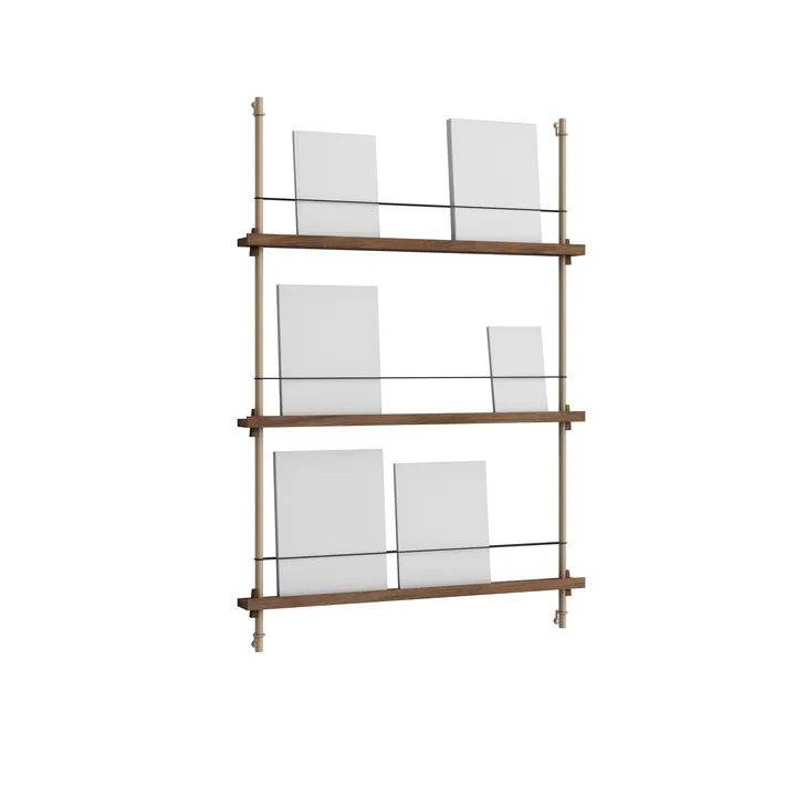 Magazine Shelving avisholder - Røget eg-warm grey, 85x115x7 cm, MS.115.1 - MOEBE