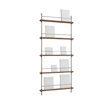 Magazine Shelving avisholder - Røget eg-warm grey, 85x180x7 cm, MS.180.1 - MOEBE