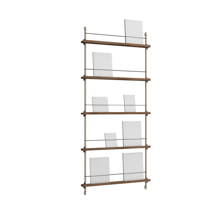 Magazine Shelving avisholder - Røget eg-warm grey, 85x180x7 cm, MS.180.1 - MOEBE