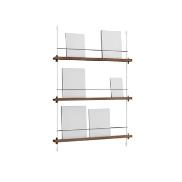 Magazine Shelving avisholder - Røget eg-white, 85x115x7 cm, MS.115.1 - MOEBE