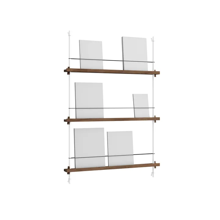 Magazine Shelving avisholder - Røget eg-white, 85x115x7 cm, MS.115.1 - MOEBE