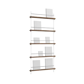 Magazine Shelving avisholder - Røget eg-white, 85x180x7 cm, MS.180.1 - MOEBE