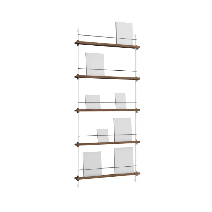 Magazine Shelving avisholder - Røget eg-white, 85x180x7 cm, MS.180.1 - MOEBE