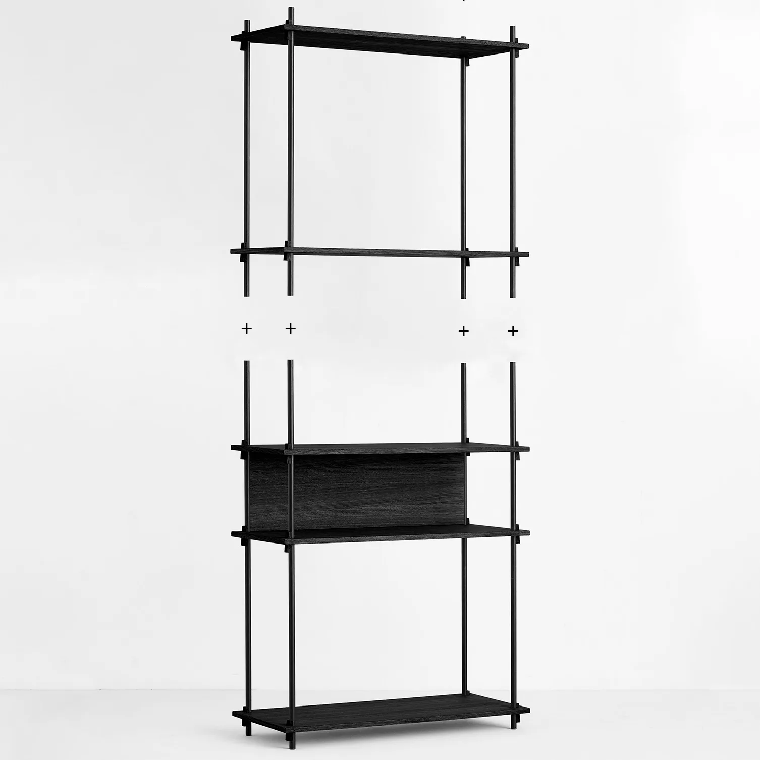 Moebe hyldeben 85 cm 2-pakke, Sort MOEBE