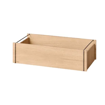 Moebe opbevaringsboks - Olieret eg-rustfrit stål, low, 16,5x60x31 cm - MOEBE