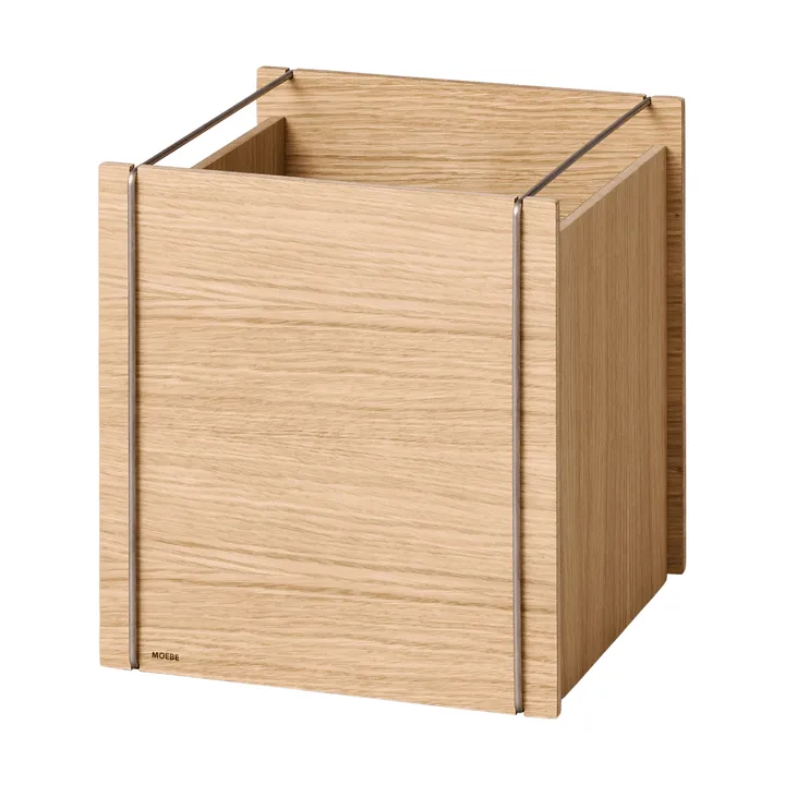 Moebe opbevaringsboks - Olieret eg-rustfrit stål, square, 33x30x31 cm - MOEBE