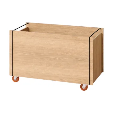 Moebe opbevaringsboks - Olieret eg-sort, med hjul, 33x60x31 cm - MOEBE