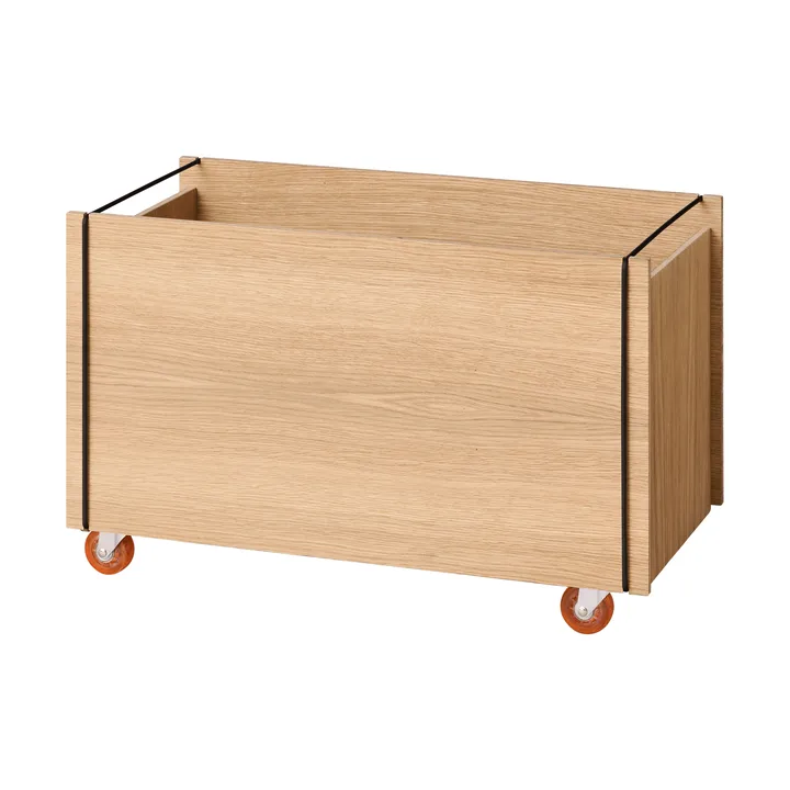 Moebe opbevaringsboks - Olieret eg-sort, med hjul, 33x60x31 cm - MOEBE