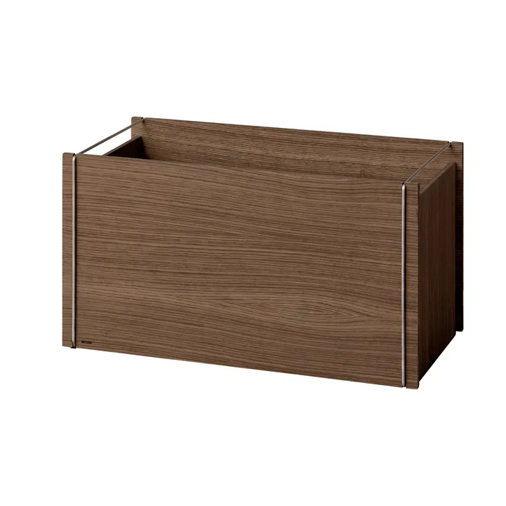 Moebe opbevaringsboks - Røget eg-rustfrit stål, 33x60x31 cm - MOEBE