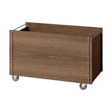 Moebe opbevaringsboks - Røget eg-rustfrit stål, med hjul, 33x60x31 cm - MOEBE