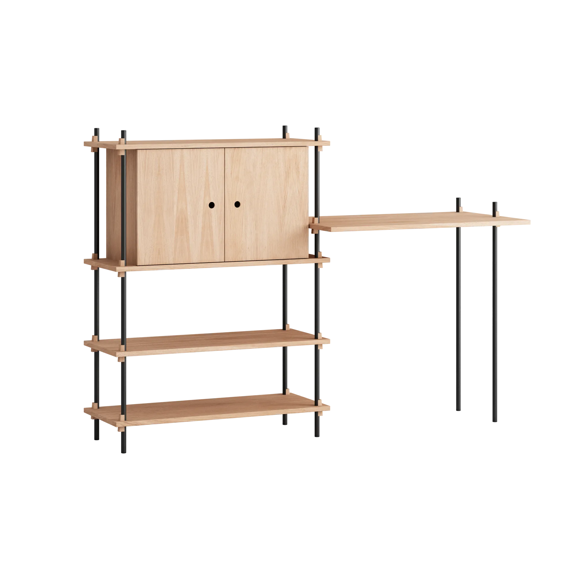 Moebe shelving system s.115.2.D, Eg/Sort MOEBE