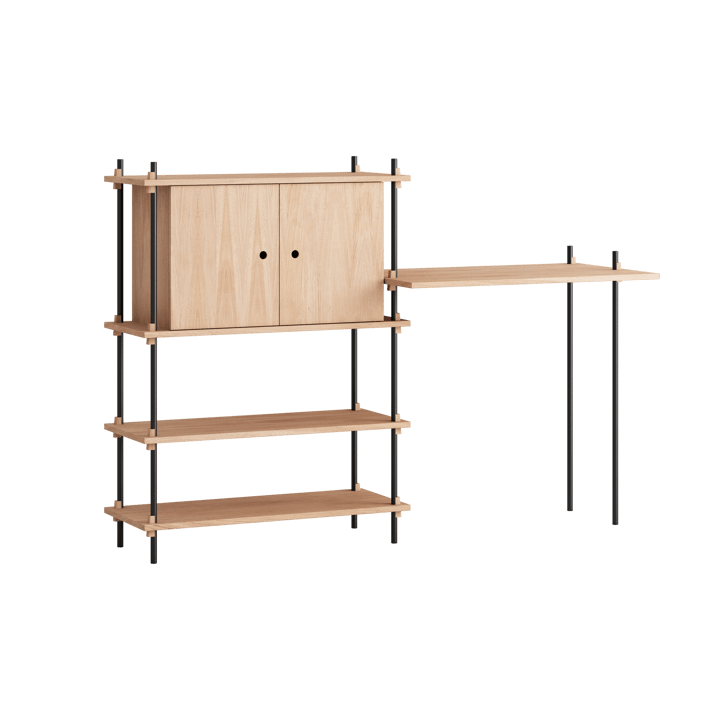 Moebe shelving system s.115.2.D - Eg/Sort - MOEBE