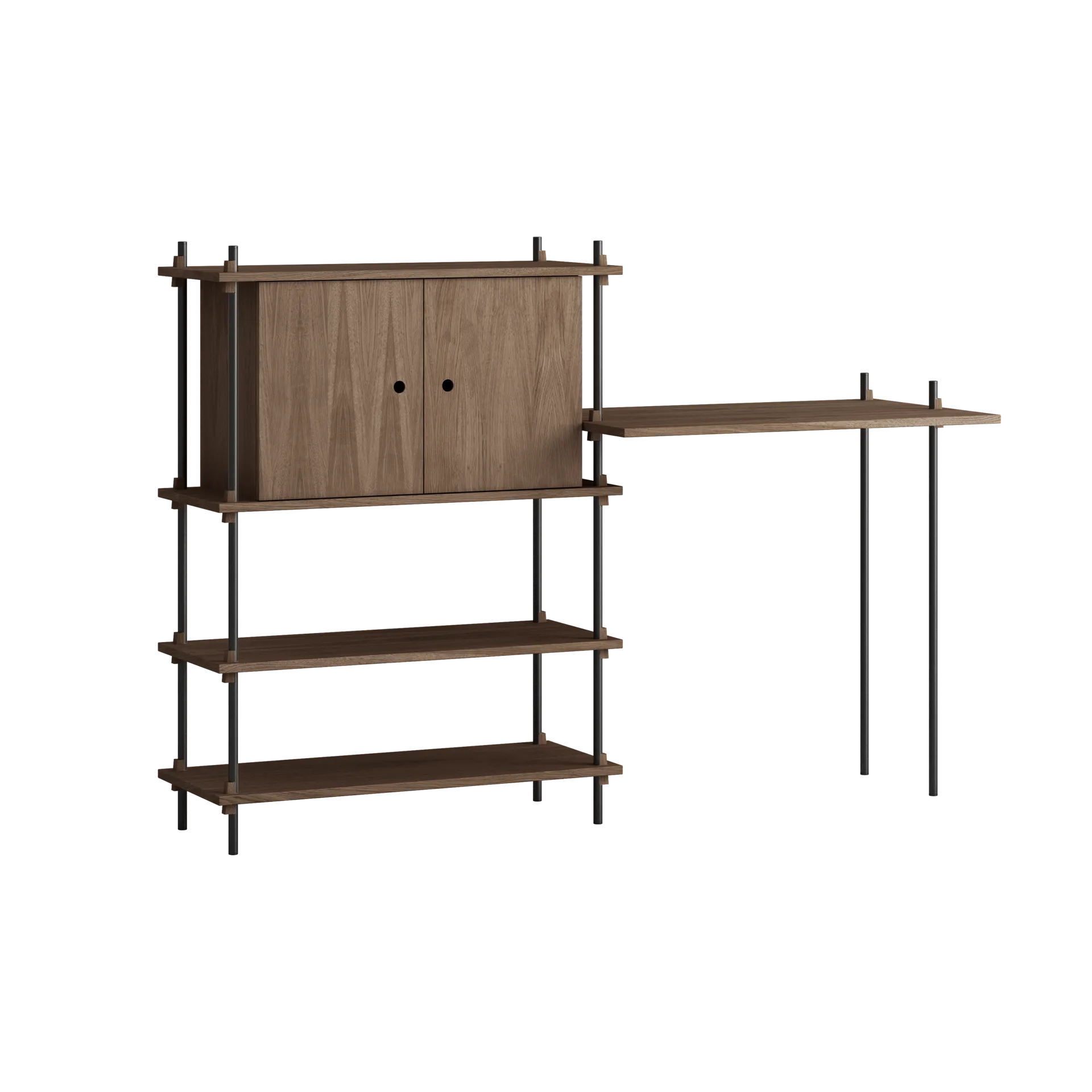 Moebe shelving system s.115.2.D, Røget eg/Sort MOEBE