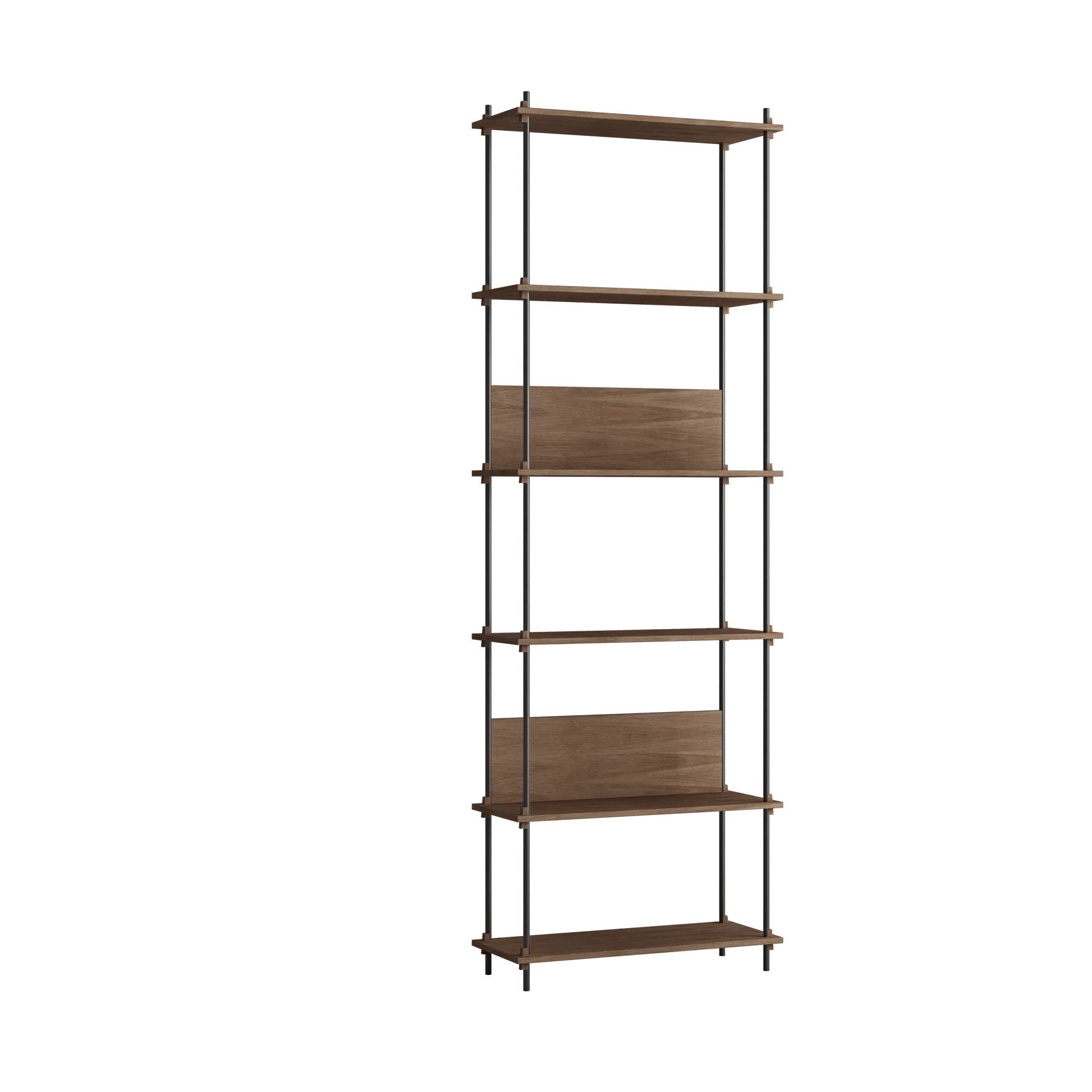 Moebe shelving system s.255.1.A, Røget eg/Sort MOEBE