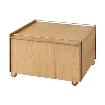 Moebe Storage Chest sofabord med opbevaring - Olieret eg-rustfrit stål, 60x61x38.2 cm - MOEBE
