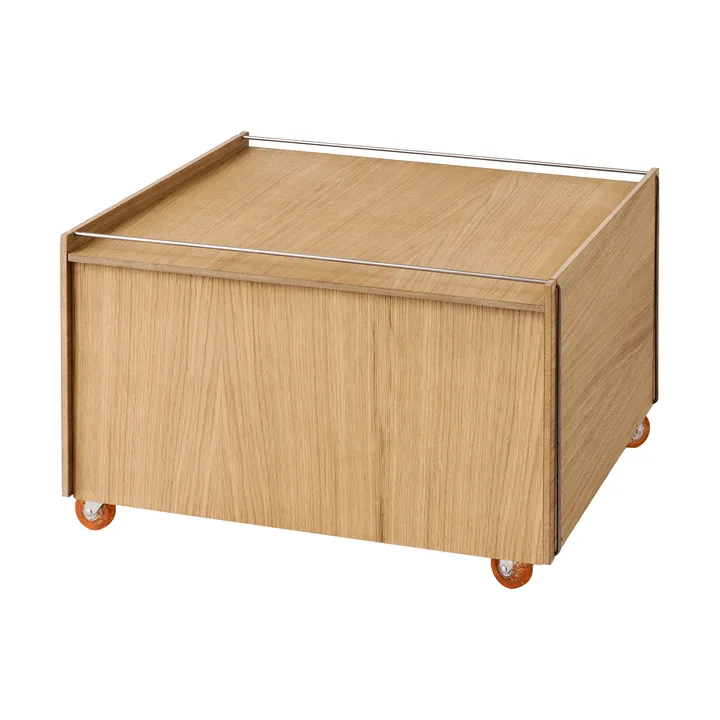 Moebe Storage Chest sofabord med opbevaring - Olieret eg-rustfrit stål, 60x61x38.2 cm - MOEBE