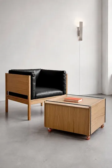 Moebe Storage Chest sofabord med opbevaring - Olieret eg-rustfrit stål, 60x61x38.2 cm - MOEBE