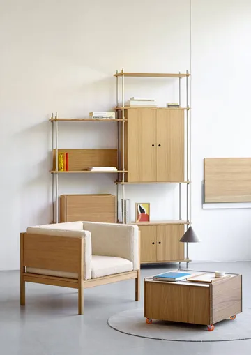 Moebe Storage Chest sofabord med opbevaring - Olieret eg-rustfrit stål, 60x61x38.2 cm - MOEBE