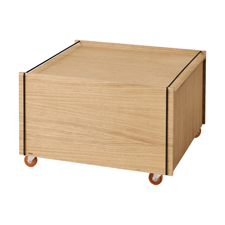 Moebe Storage Chest sofabord med opbevaring - Olieret eg-sort, 60x61x38.2 cm - MOEBE