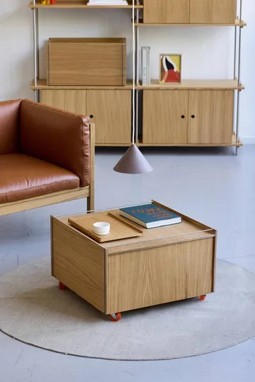 Moebe Storage Chest sofabord med opbevaring - Olieret eg-sort, 60x61x38.2 cm - MOEBE