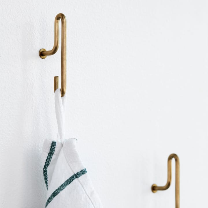 Moebe vægkrog small pakke med to styk, Mat guld MOEBE