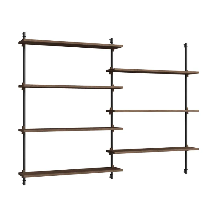 Moebe wall shelving ws.115.2 - Smoked oak-black - MOEBE