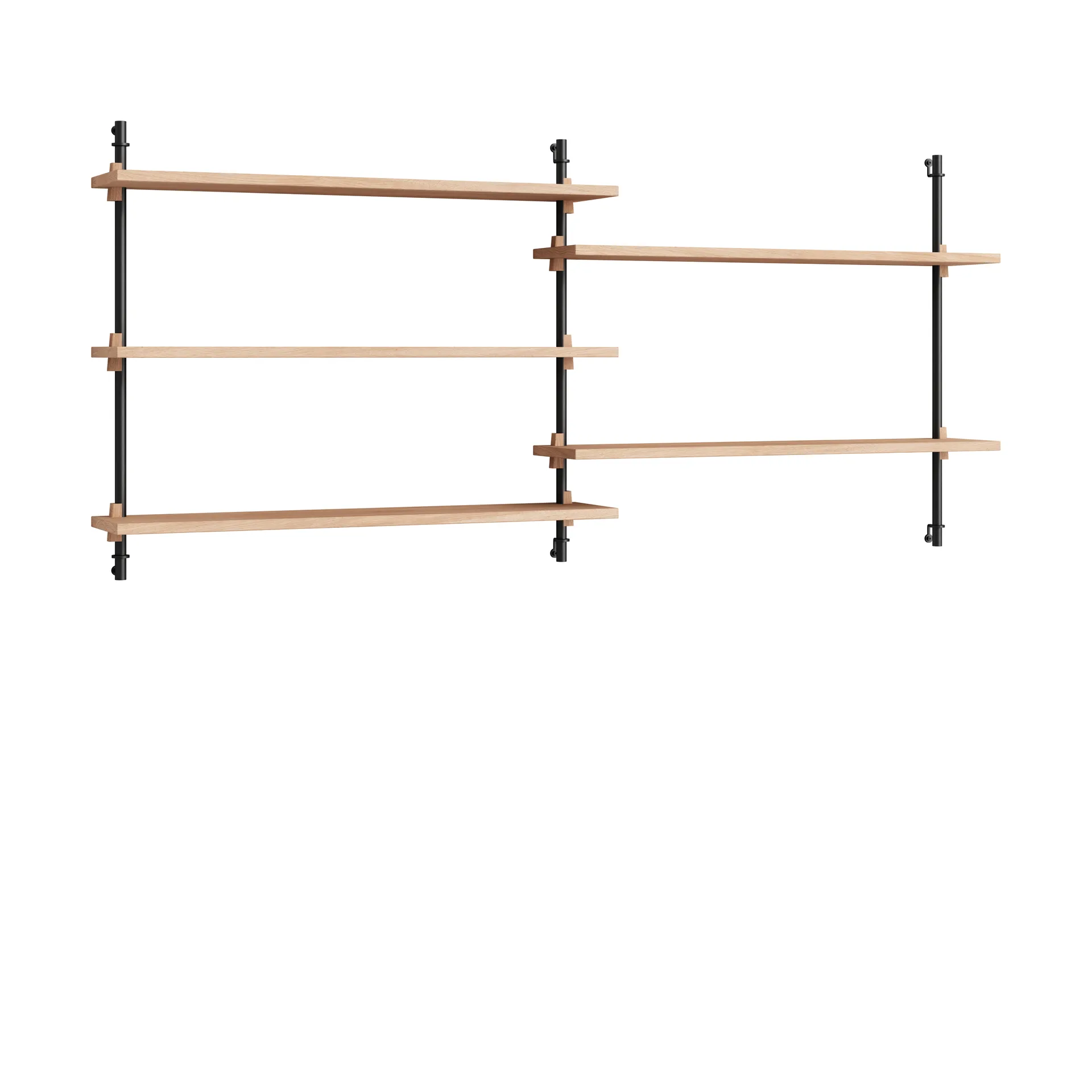 Moebe wall shelving ws.65.2.B, Eg/Sort MOEBE