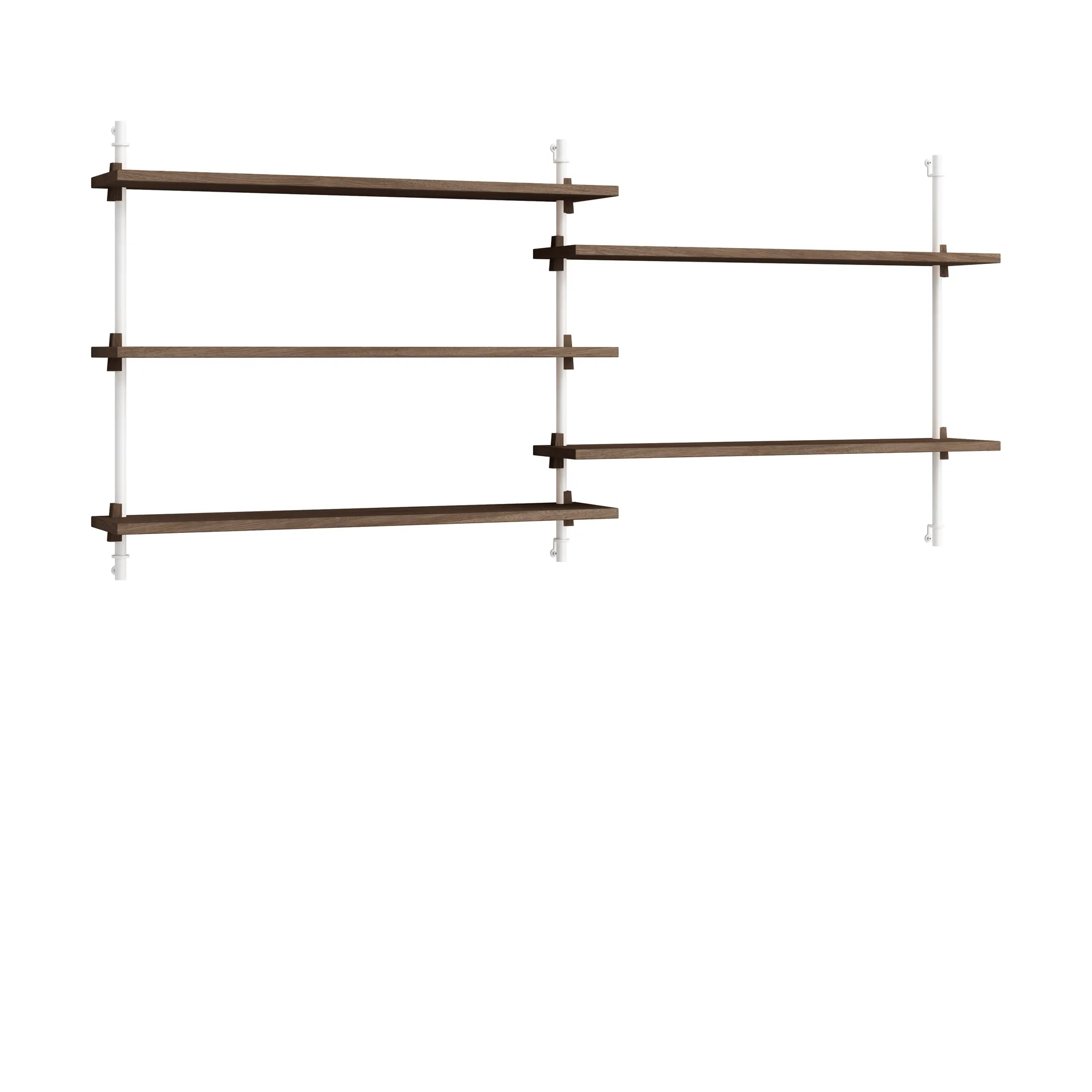 Moebe wall shelving ws.65.2.B, Røget eg/Hvid MOEBE