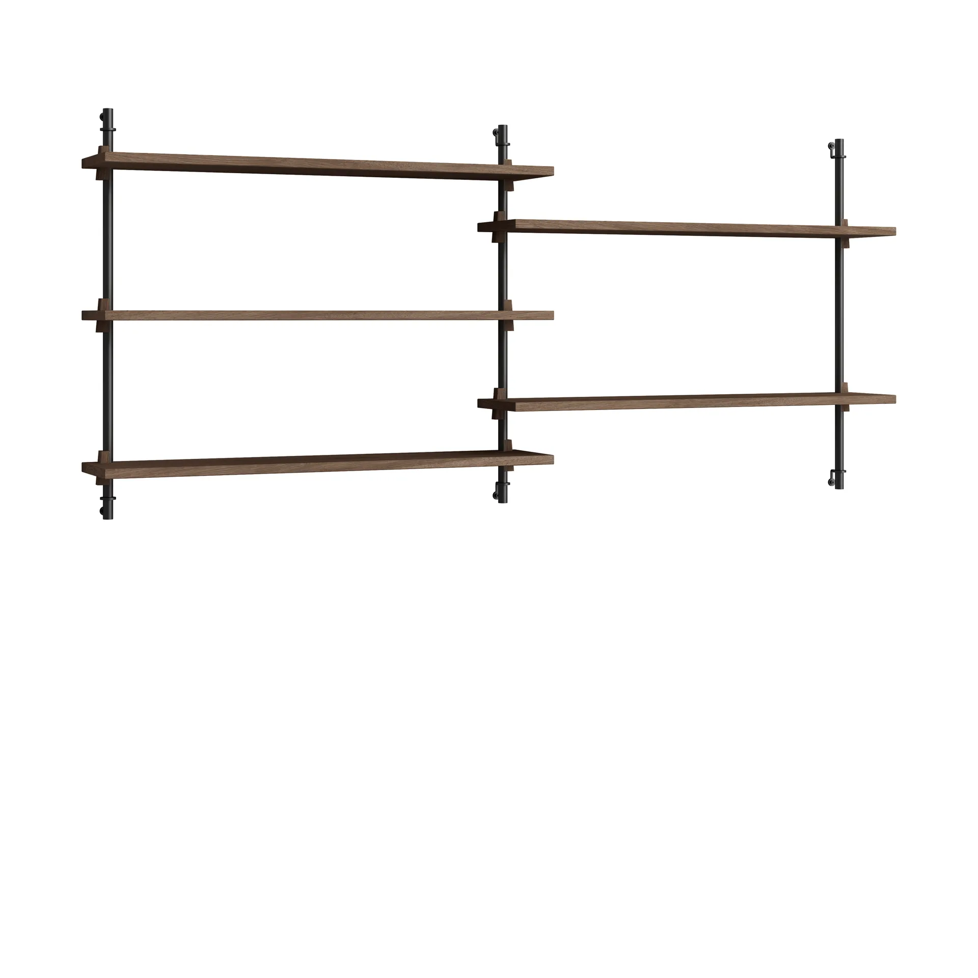 Moebe wall shelving ws.65.2.B, Røget eg/Sort MOEBE