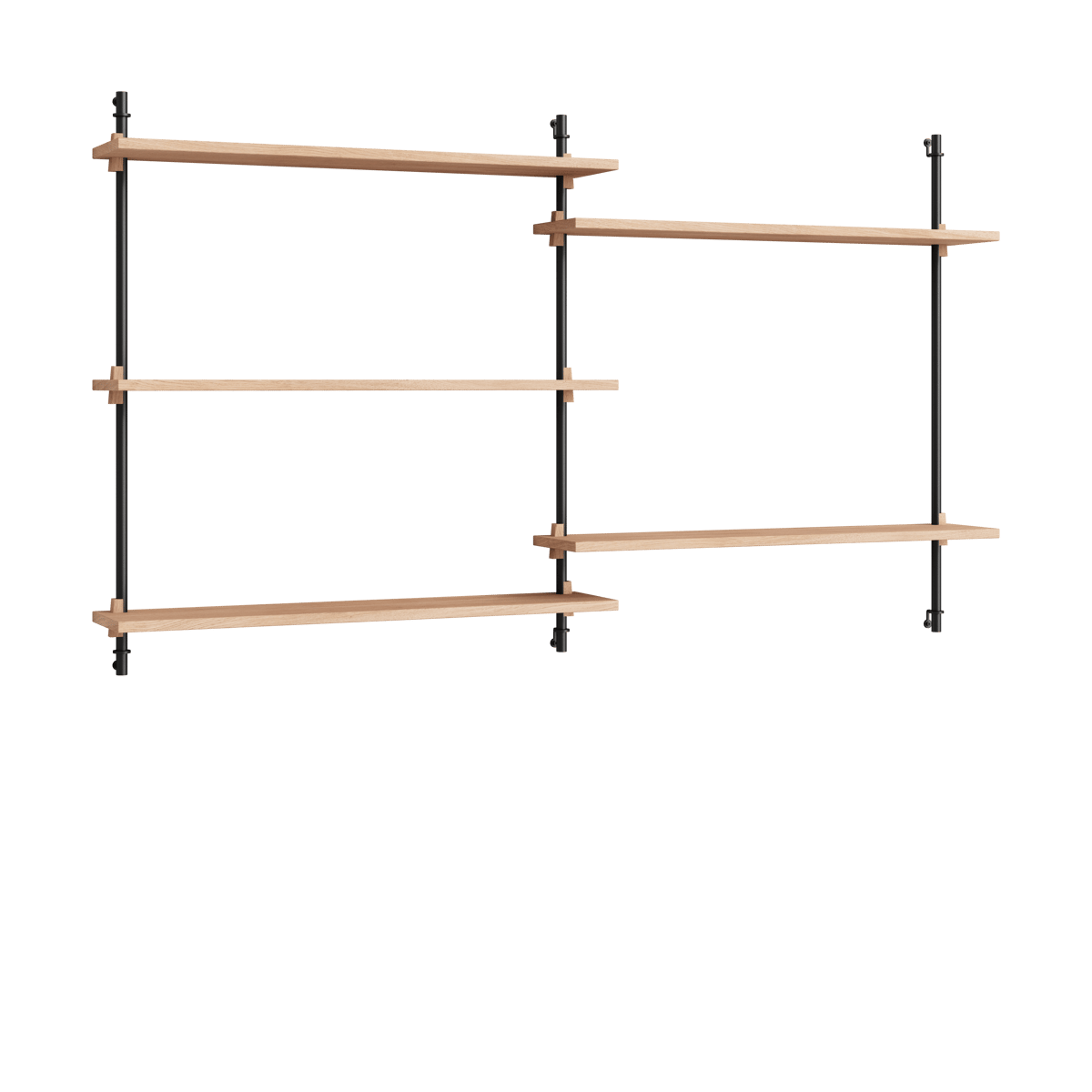Moebe wall shelving ws.85.2.B Eg/Sort | Skandinavisk Design | Hylder & reolsystemer | Brun