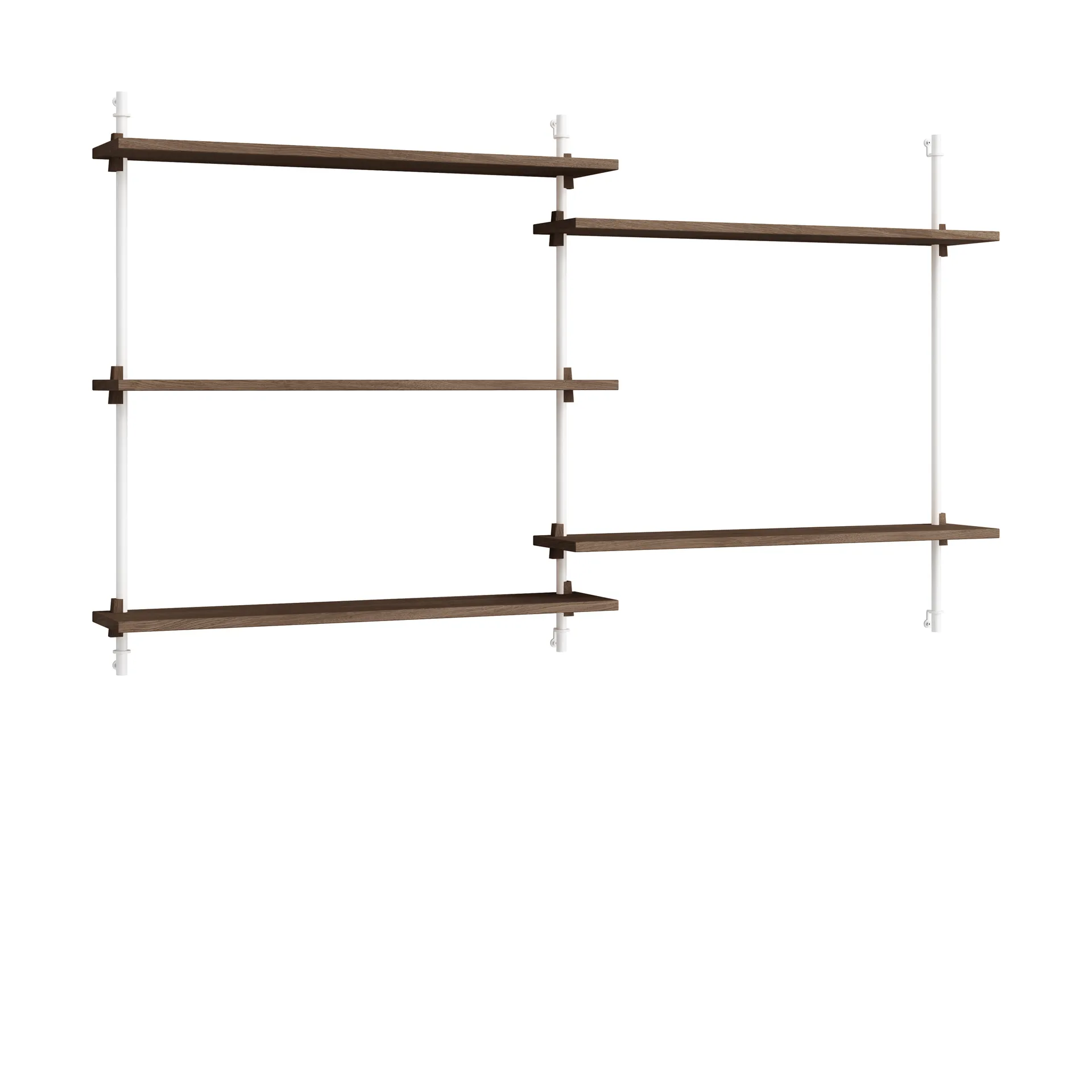 Moebe wall shelving ws.85.2.B, Røget eg/Hvid MOEBE