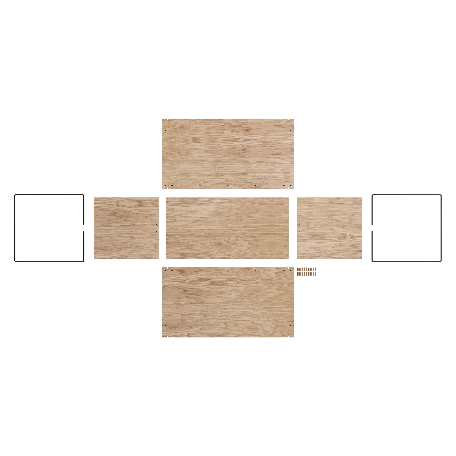 Opbevaringskasse eg 33x60 cm, Wood/Black MOEBE