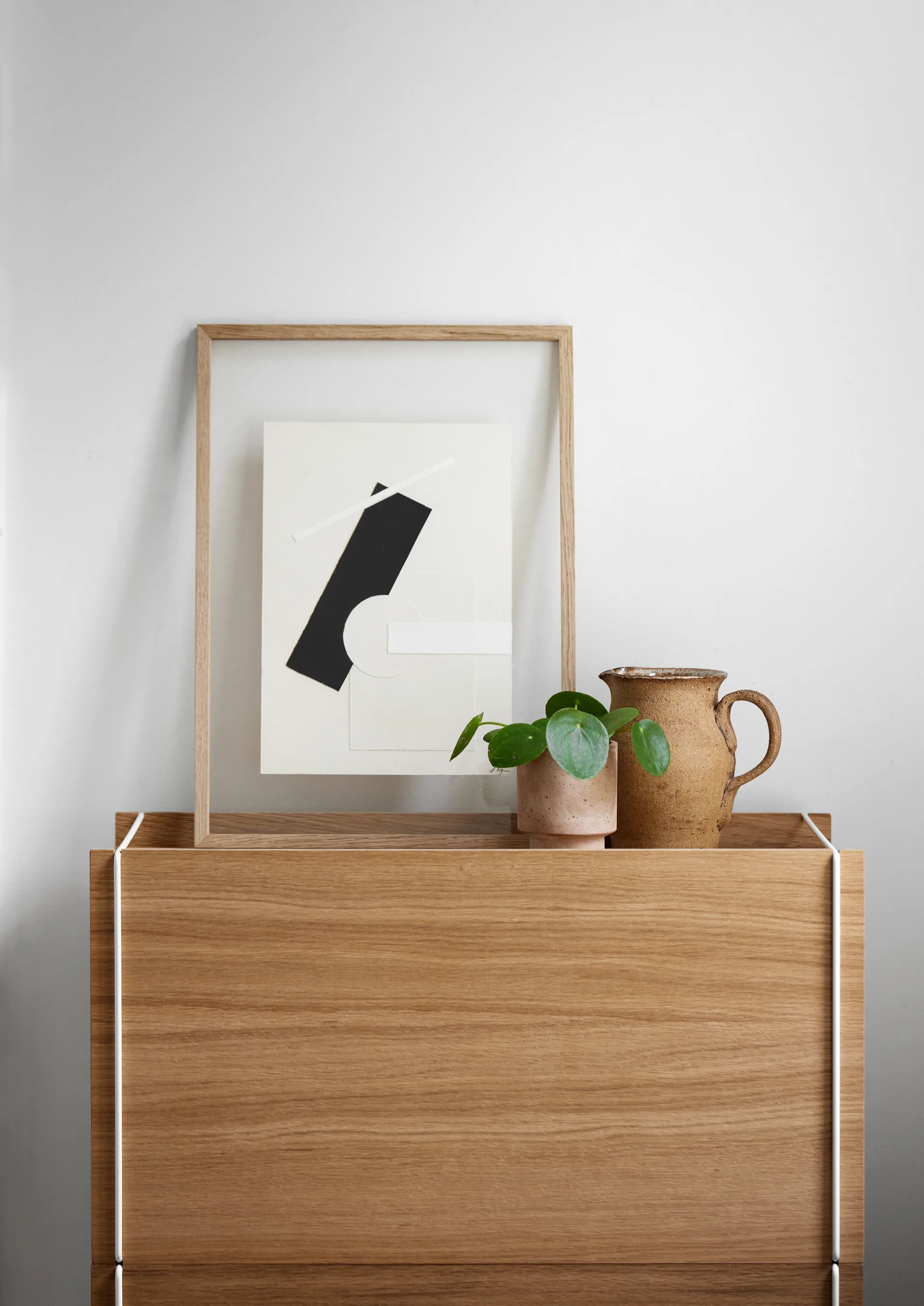 Opbevaringskasse eg 33x60 cm, Wood/White MOEBE