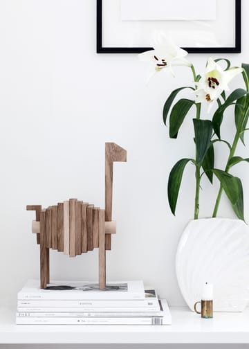 Polygrif egetræsskulptur 21x32 cm - Wood/Black - MOEBE