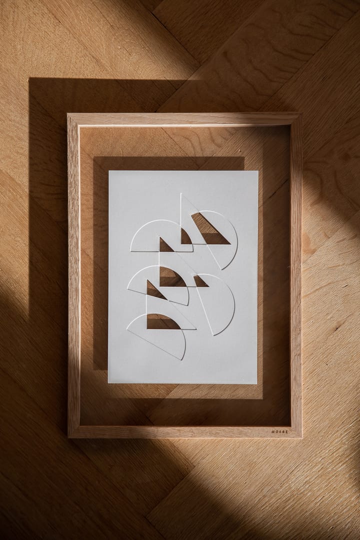 Relief kunstværk half moons & triangles 21x29,7 cm, Offwhite MOEBE