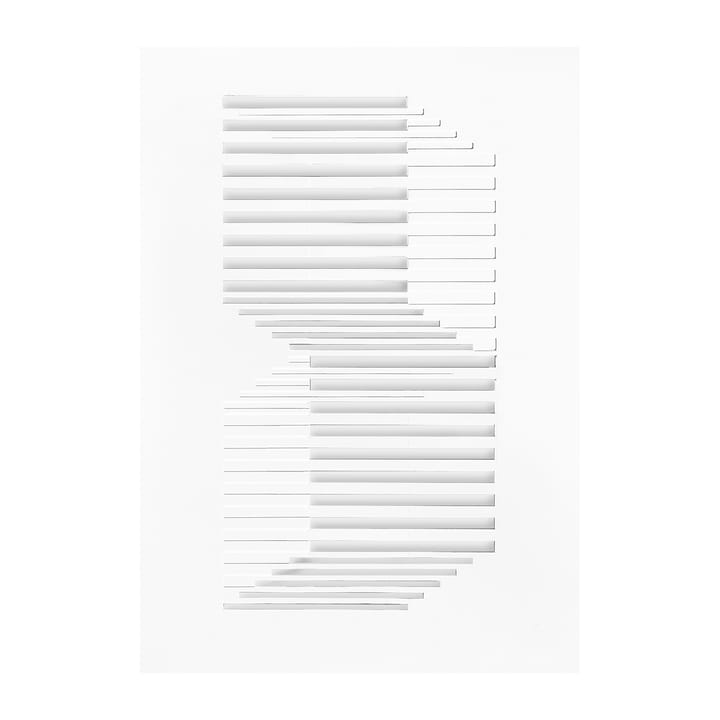 Relief kunstværk shifted lines 14,8x21 cm - Offwhite - MOEBE