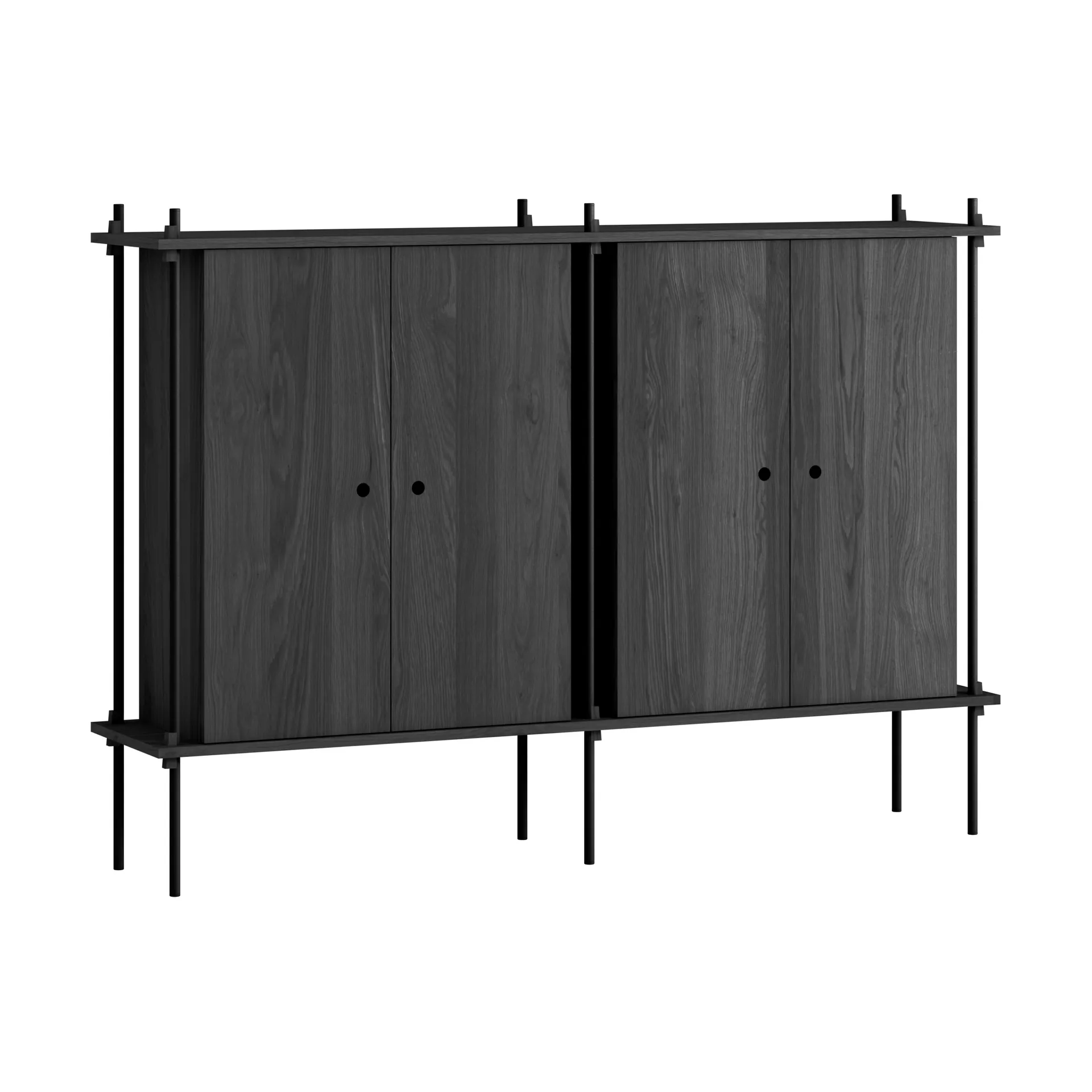 Shelving System Cabinet skab, Black, 163x115x35 cm, S.115.2.E MOEBE