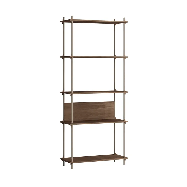 Shelving System classic hylde - Røget eg-warm grey, 86×200×35 cm, S.200.1.A - MOEBE