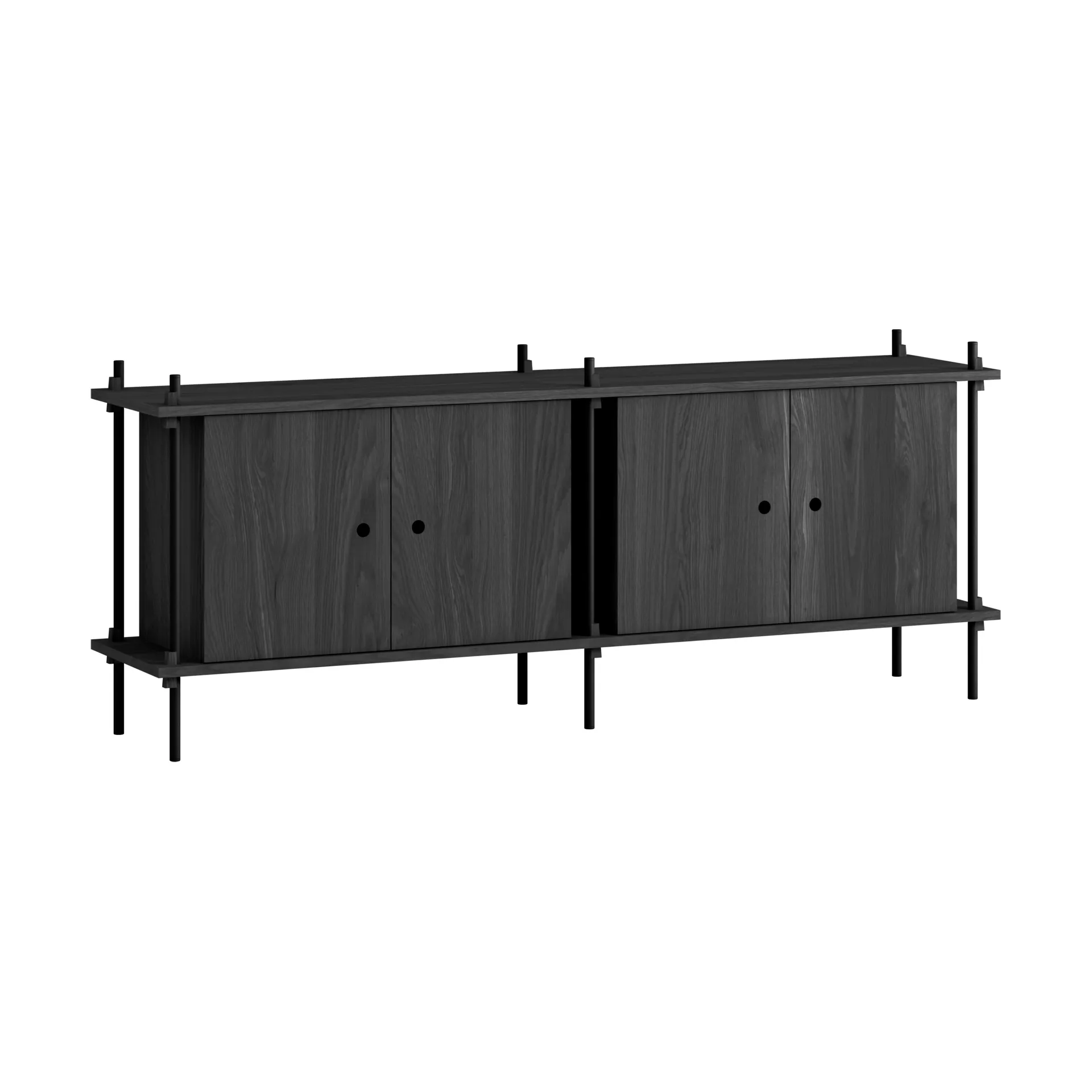 Shelving System sideboard, Black, 163x65x35 cm, S.65.2.D MOEBE