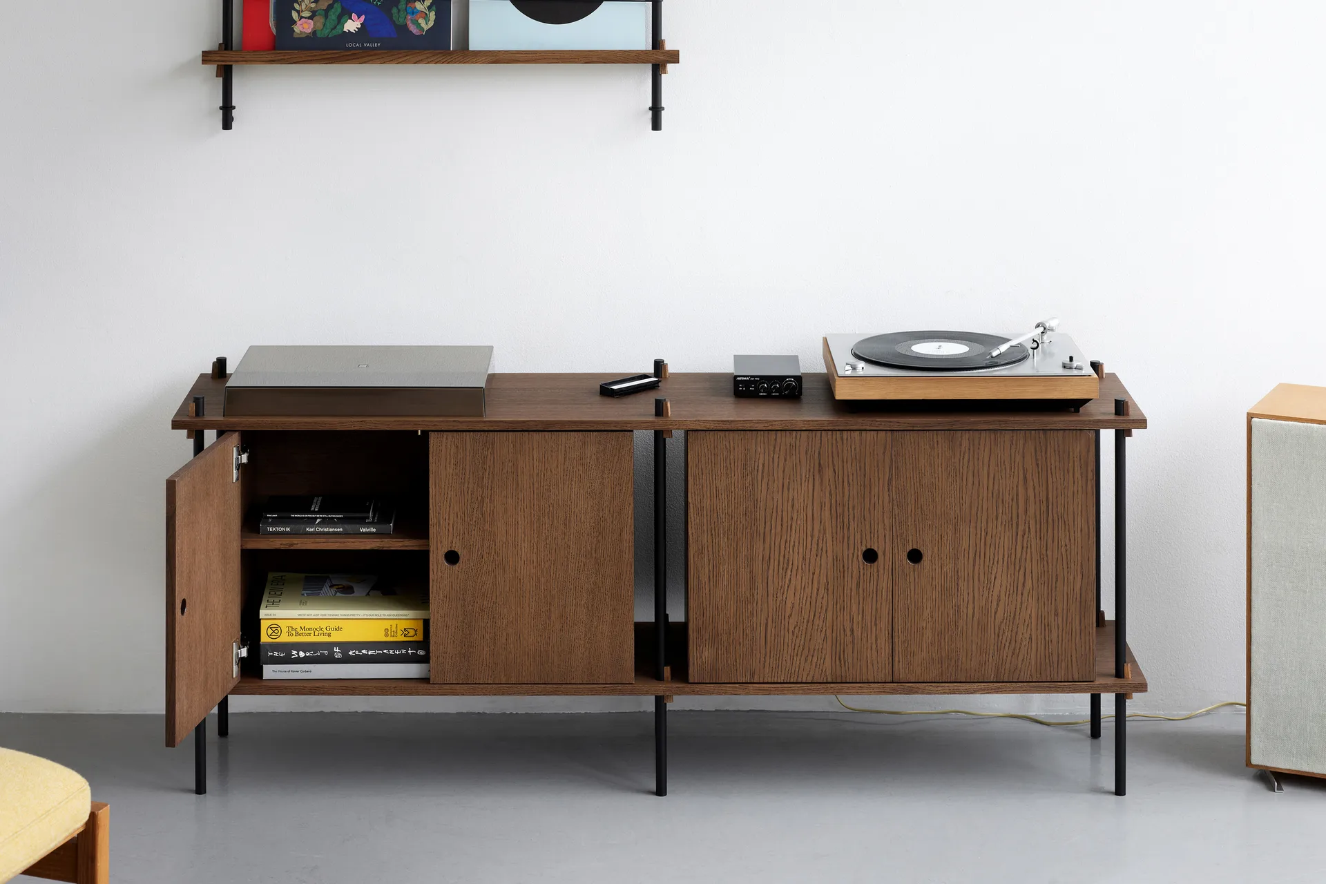 Shelving System sideboard, Eg-warm grey, 163x65x35 cm, S.65.2.D MOEBE