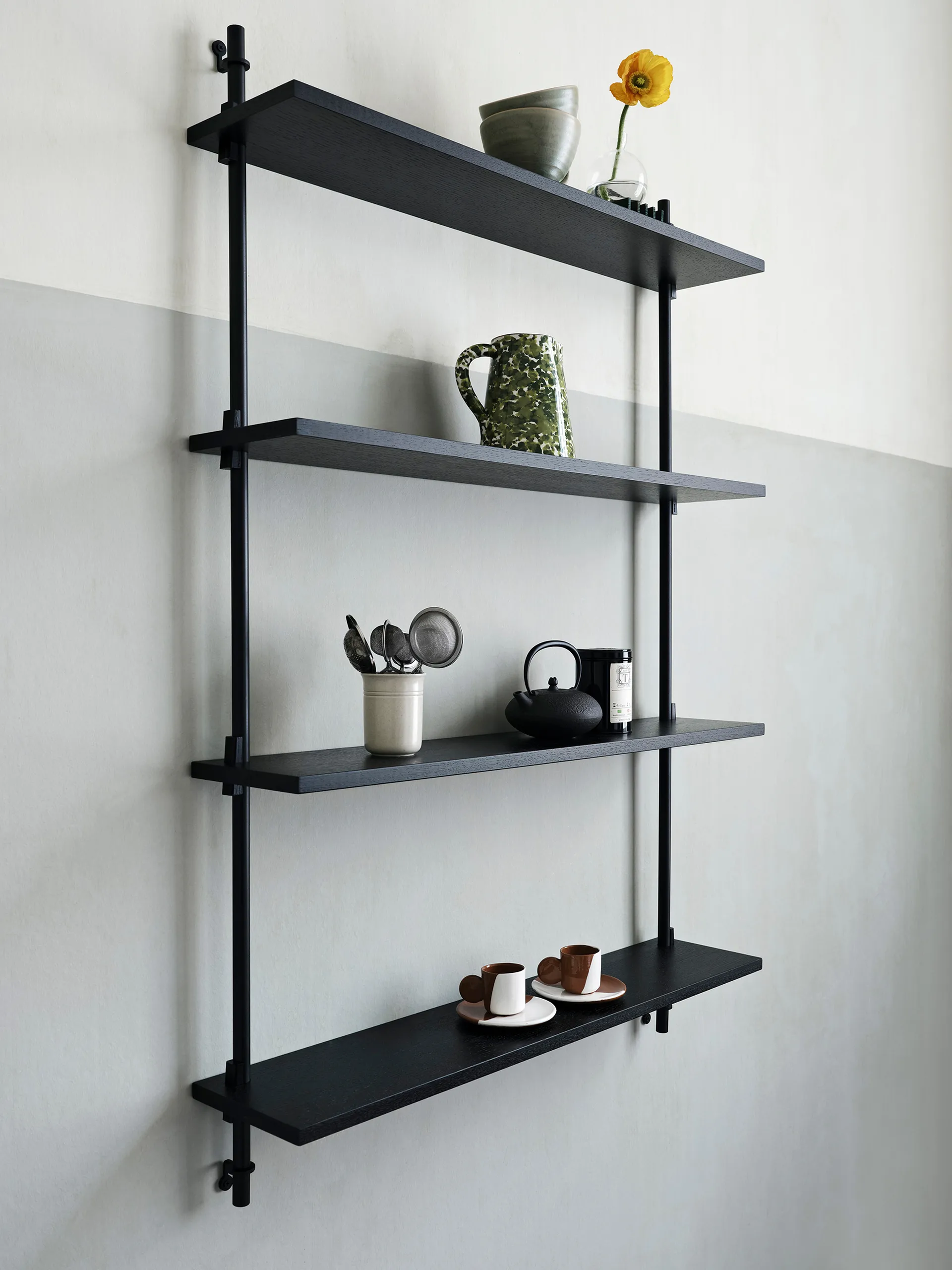 Wall Shelving væghylde, Eg-warm grey, 92x115x17,5 cm, WS.115.1 MOEBE