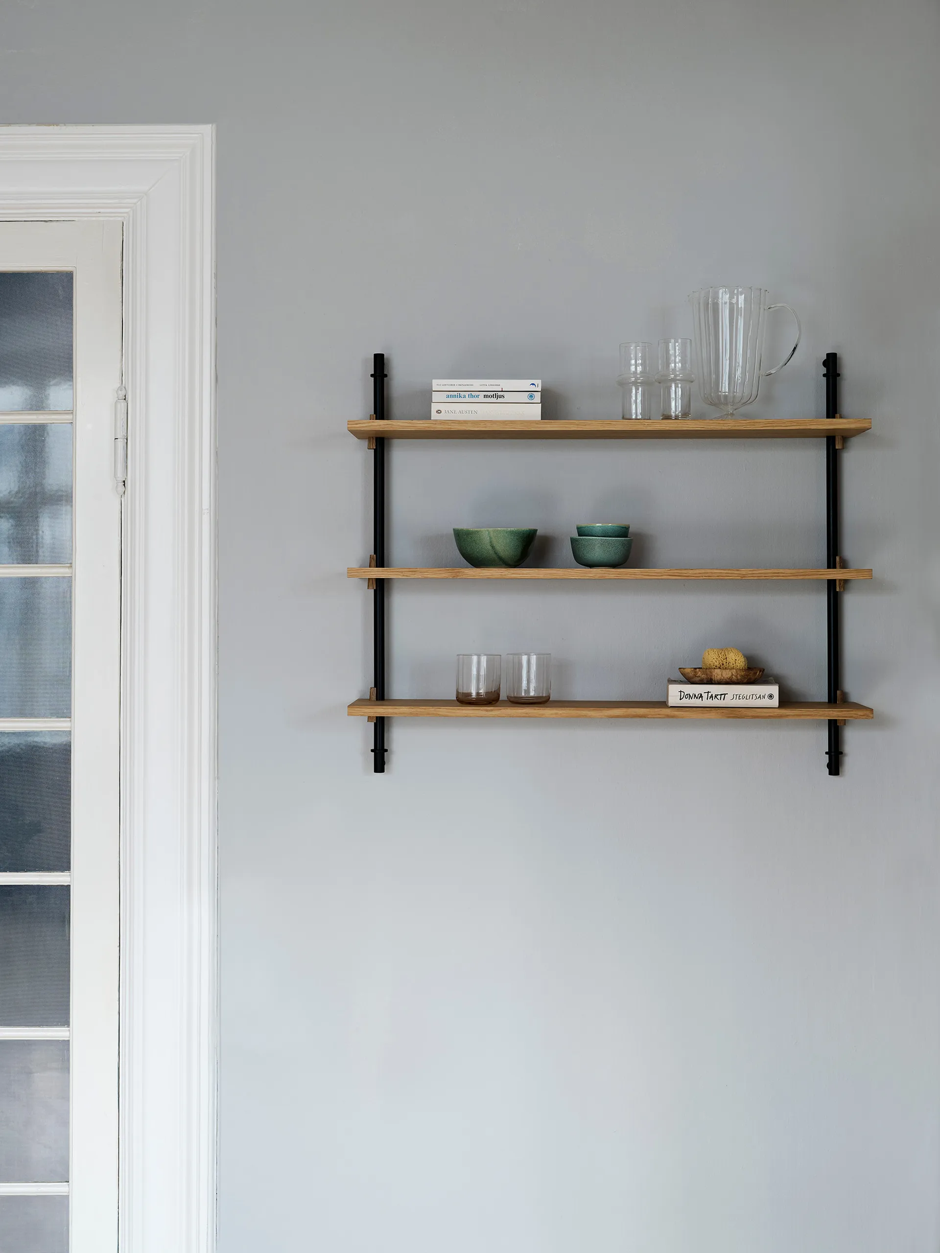 Wall Shelving væghylde, Røget eg-warm grey, 92x65x17,5 cm, WS.65.1 MOEBE