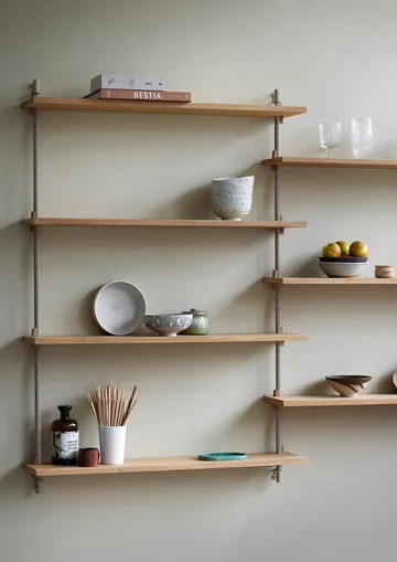 Wall Shelving væghylde - Røget eg-warm grey, 92x85x17,5 cm, WS.85.1 - MOEBE