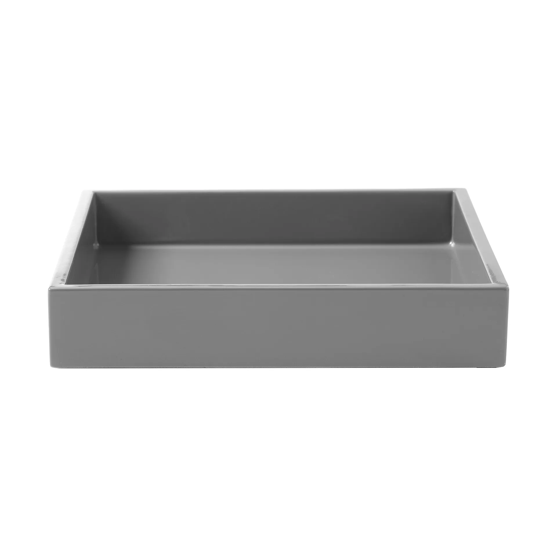 Lux lakeret dekorationsbakke 19x19x3,5 cm, Antracit Mojoo