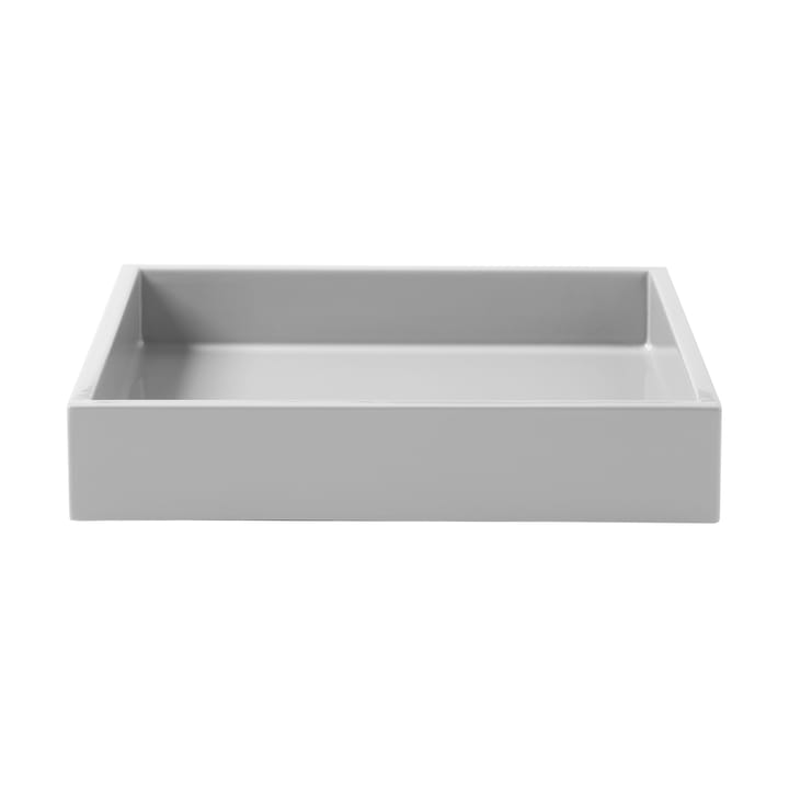 Lux lakeret dekorationsbakke 19x19x3,5 cm - Cool grey - Mojoo